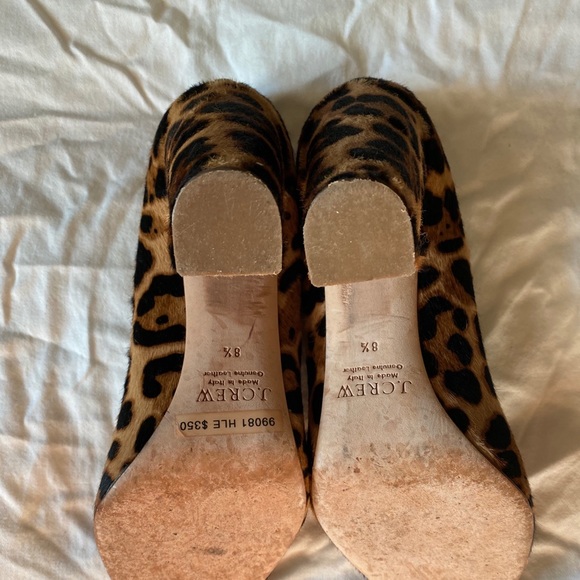 J. Crew Leopard Print Faux Fur Heels - Picture 2 of 4